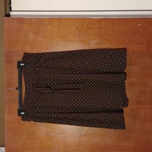 Woman's brown and white polka dot mini skirt. Size Xlg